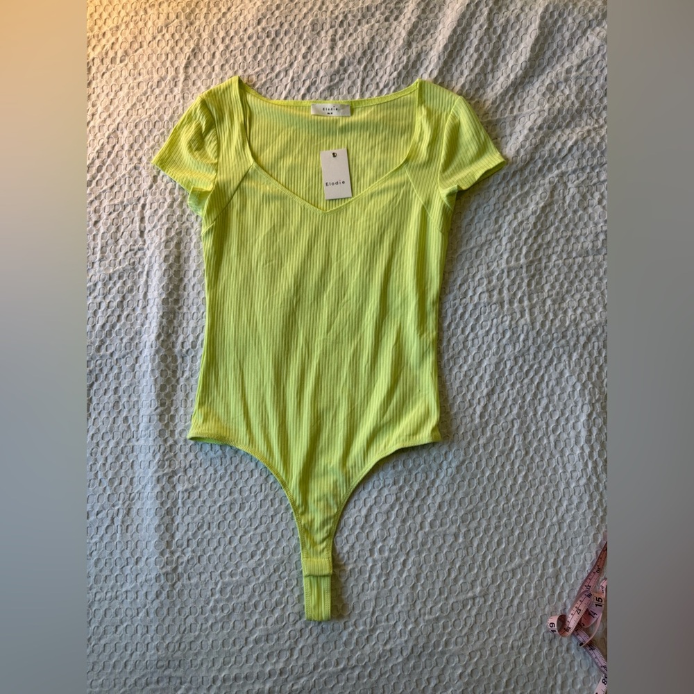 Elodie Light Green Ribbed Top - Picture 2 of 10